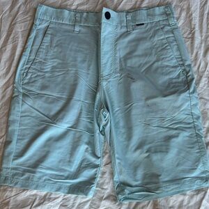 Hurley Men's Light Blue Flat Front Shorts